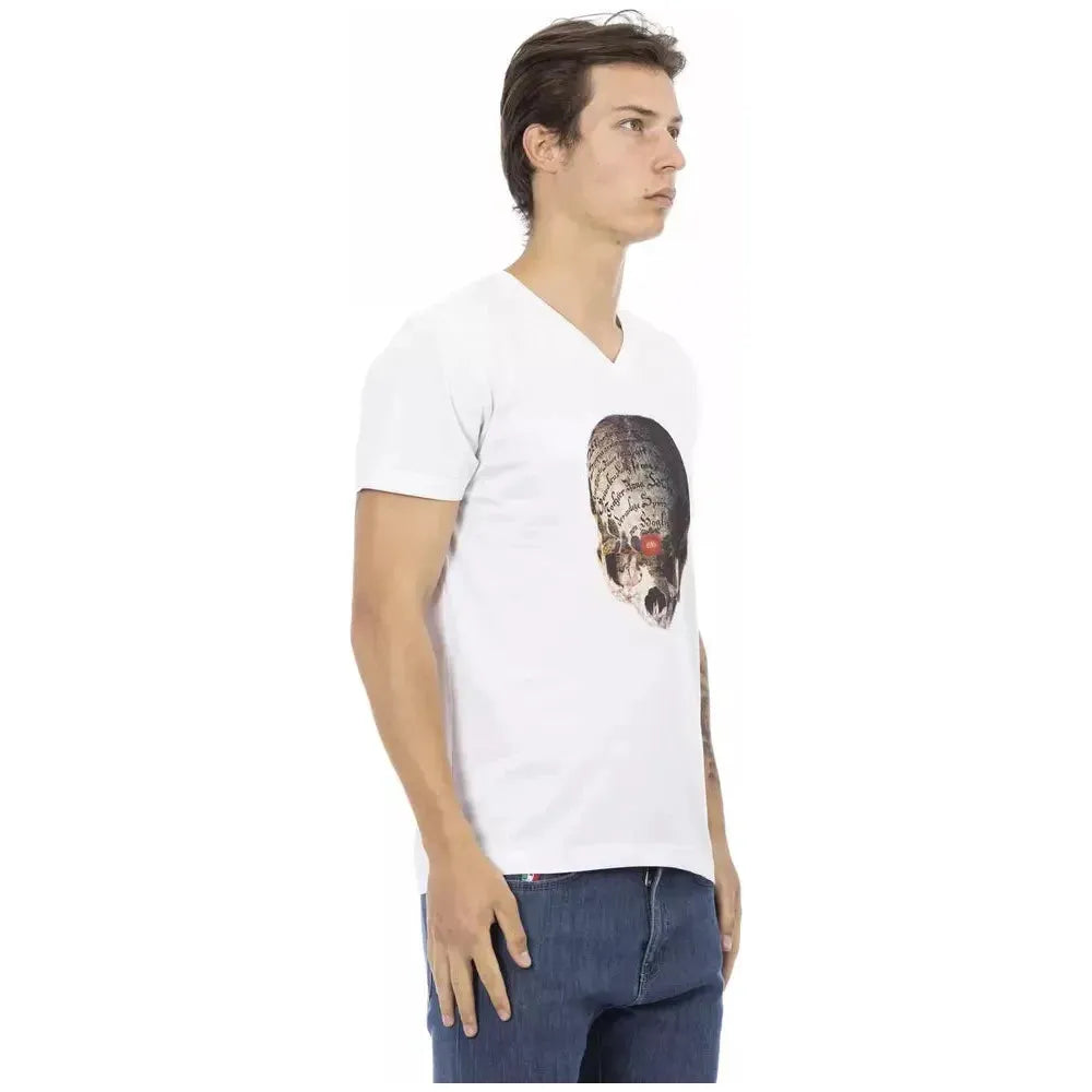 Trussardi Action White Cotton Men T-Shirt Trussardi Action