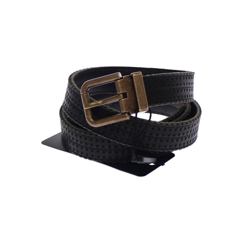 Dolce & Gabbana Elegant Blue Leather-Cotton Blend Men's Belt Belt Dolce & Gabbana