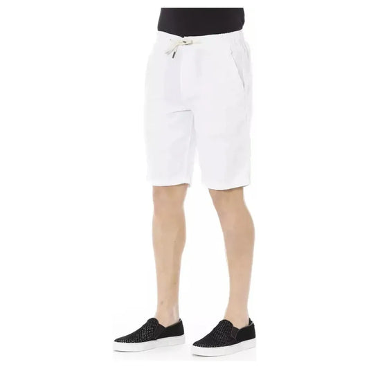 Baldinini Trend White Cotton Men Bermuda Short Baldinini Trend