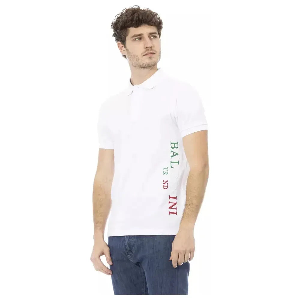 Baldinini Trend White Cotton Men Polo Shirt Baldinini Trend