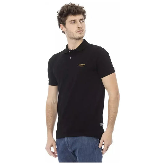 Baldinini Trend Black Cotton Men Polo Shirt Baldinini Trend