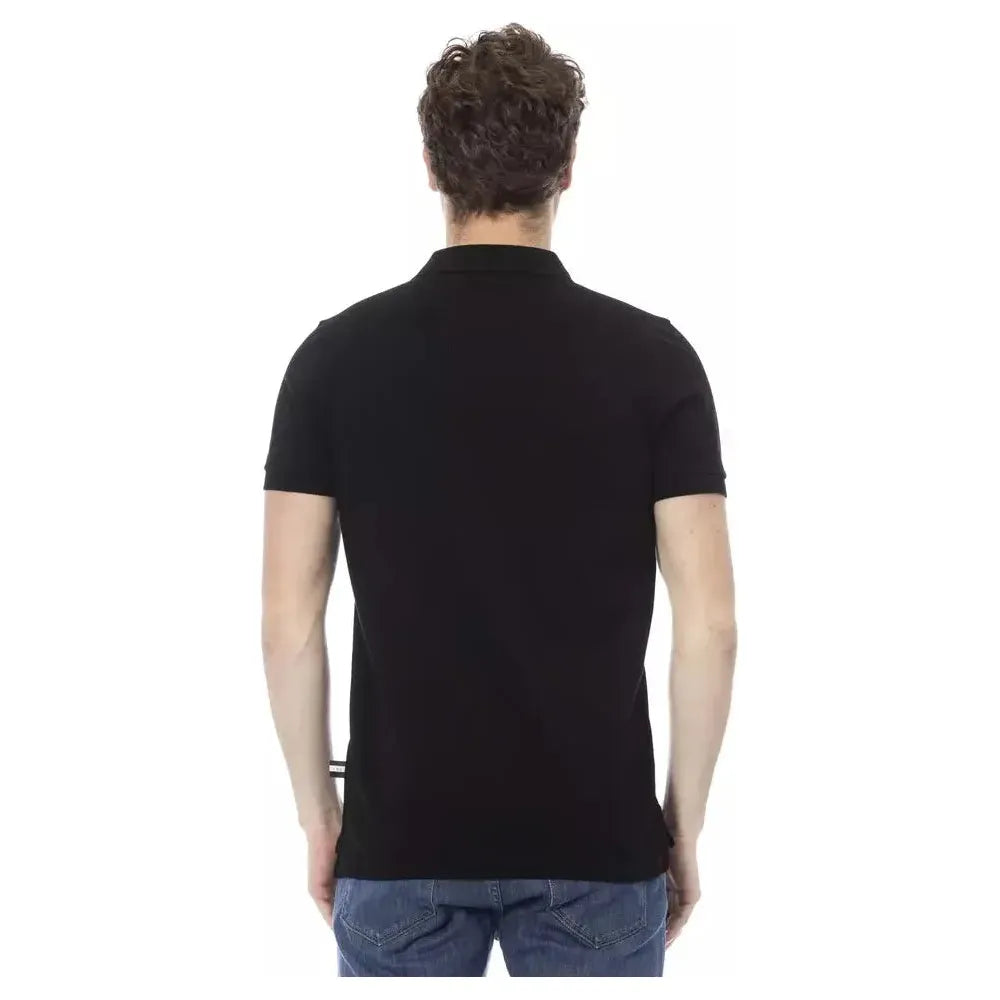 Baldinini Trend Black Cotton Men Polo Shirt Baldinini Trend