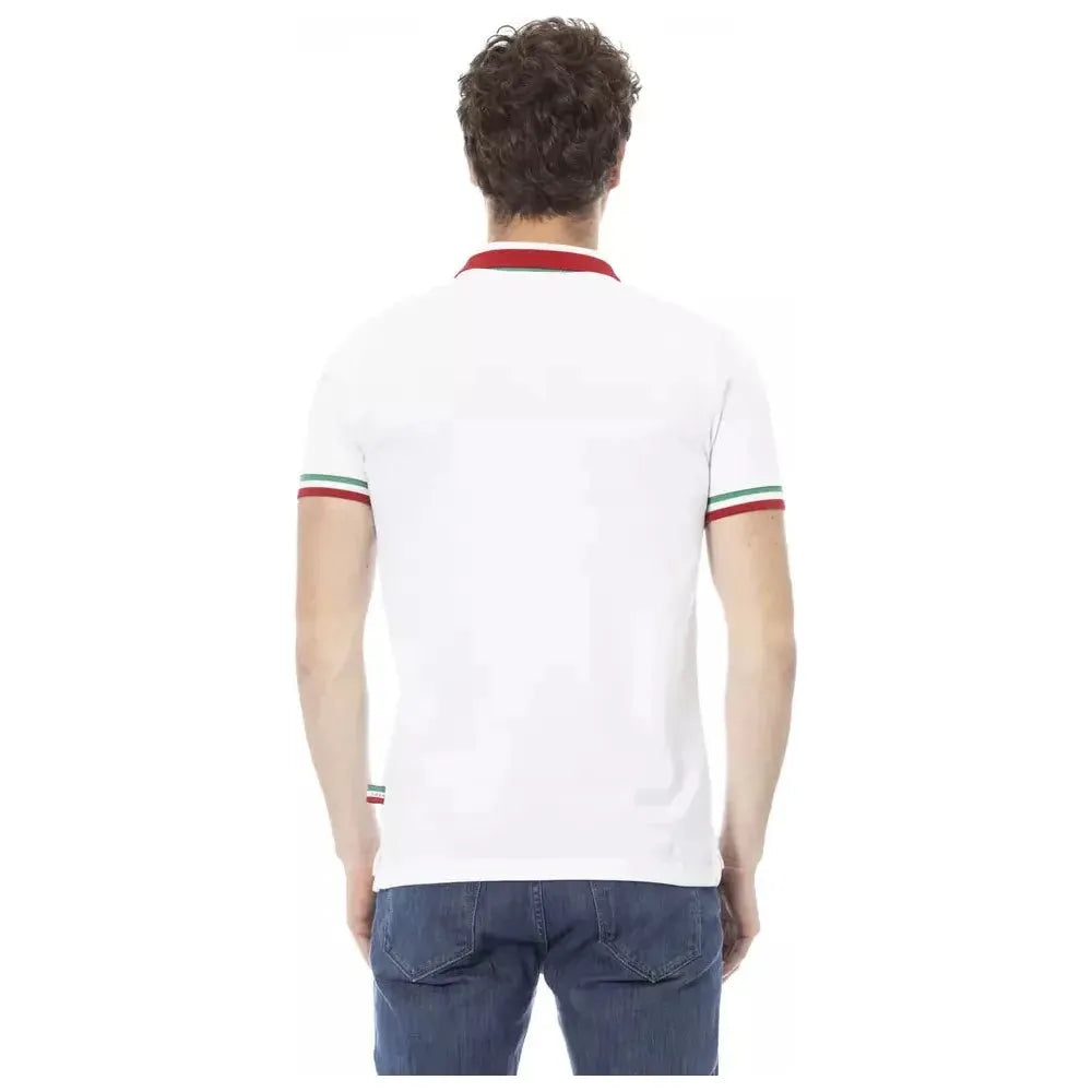 Baldinini Trend White Cotton Men Polo Shirt Baldinini Trend