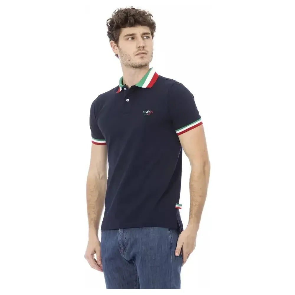 Baldinini Trend Blue Cotton Men Polo Baldinini Trend