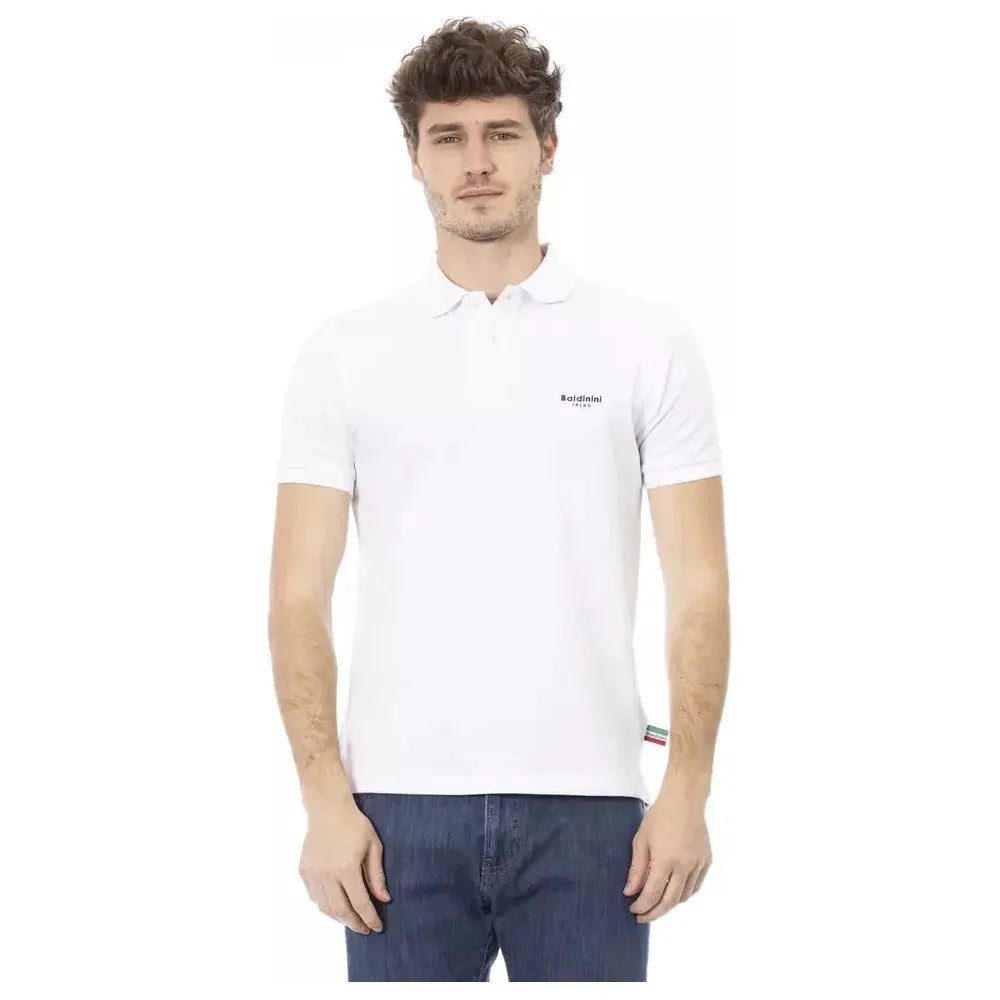 Baldinini Trend White Cotton Men Polo Shirt Baldinini Trend