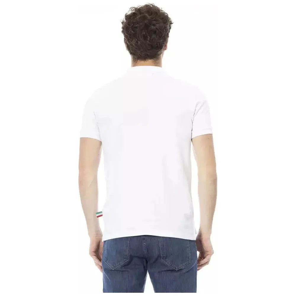 Baldinini Trend White Cotton Men Polo Shirt Baldinini Trend