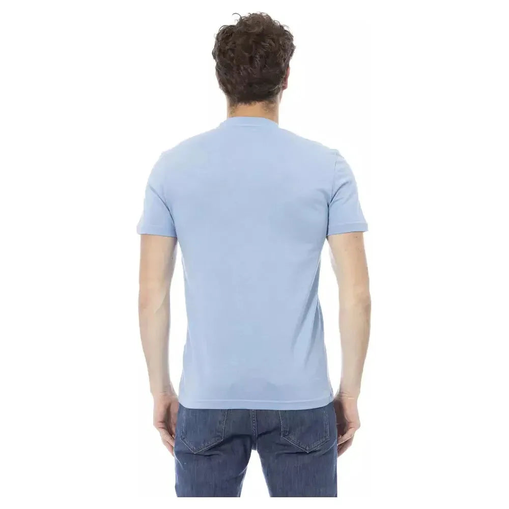 Baldinini Trend Light Blue Cotton Men T-Shirt Baldinini Trend