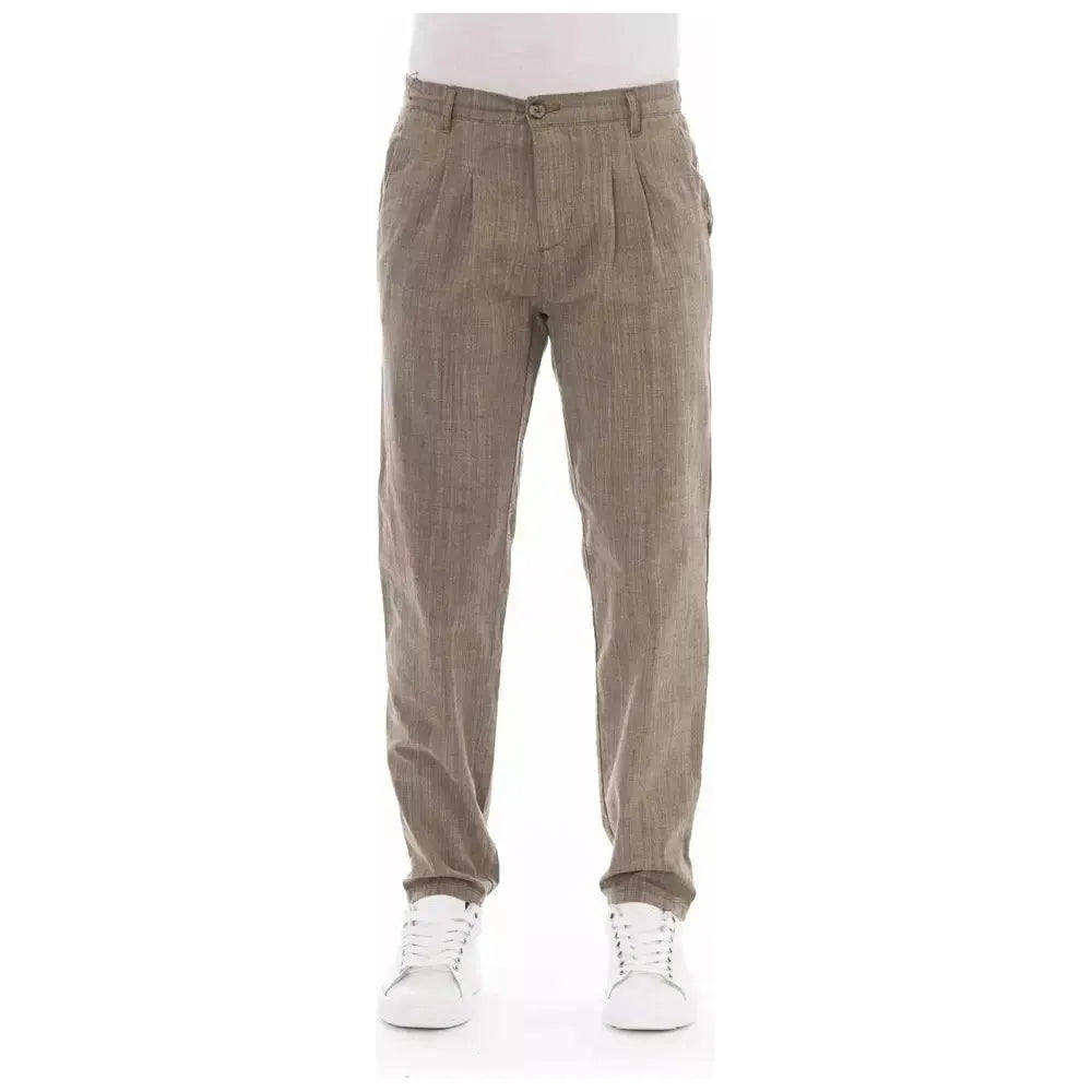 Baldinini Trend Beige Cotton Men Chino Pant Baldinini Trend