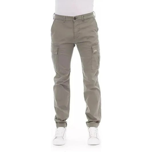 Baldinini Trend Beige Cotton Men Cargo Trouser Baldinini Trend