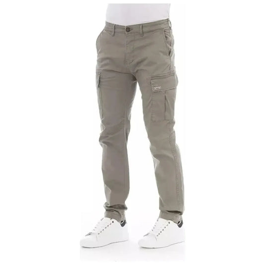 Baldinini Trend Beige Cotton Men Cargo Trouser Baldinini Trend