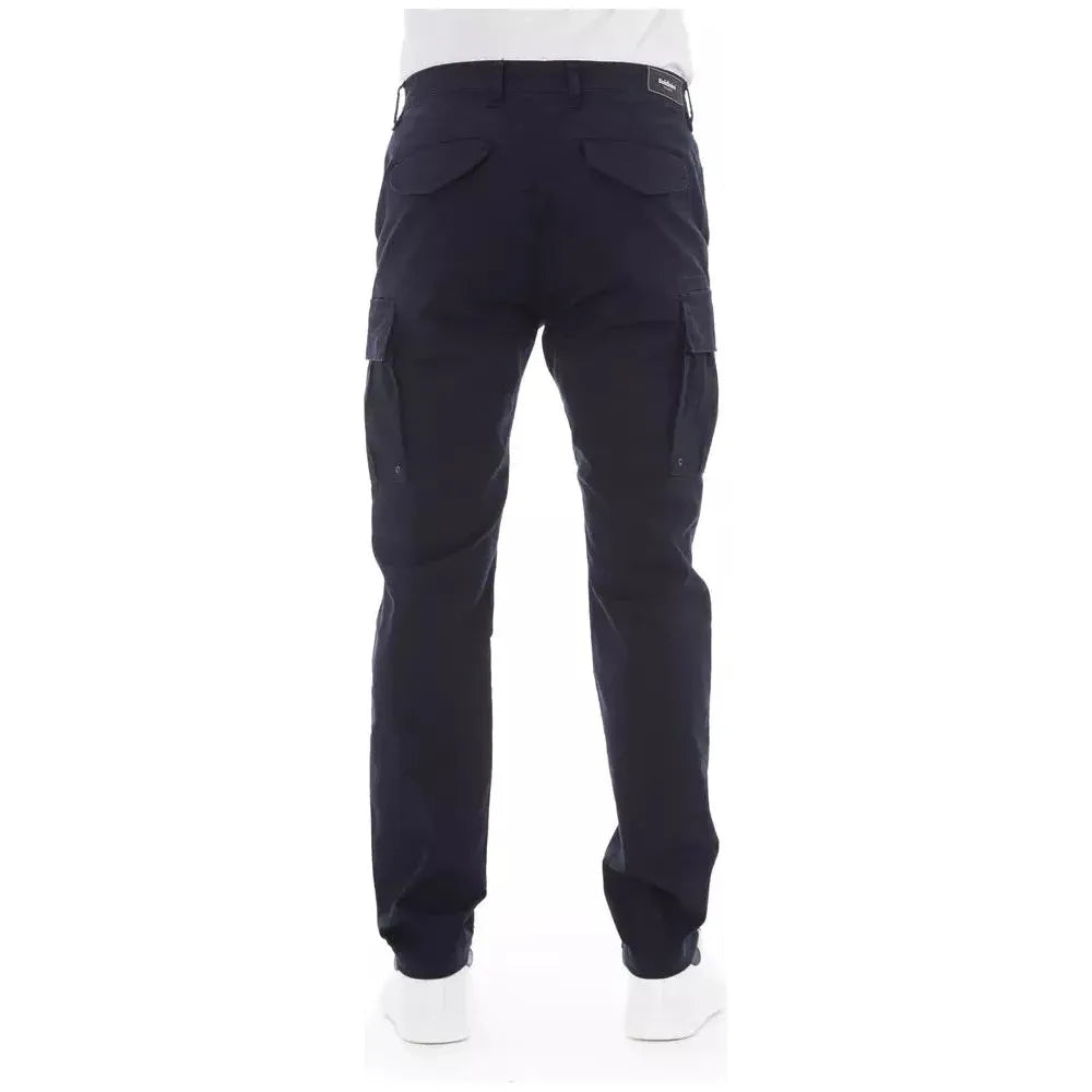 Baldinini Trend Blue Cotton Men's Cargo Trousers Baldinini Trend