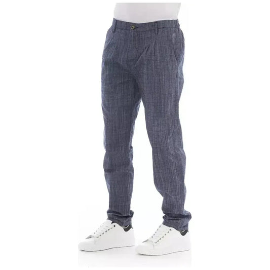 Baldinini Trend Blue Cotton Men Chino Trouser Baldinini Trend