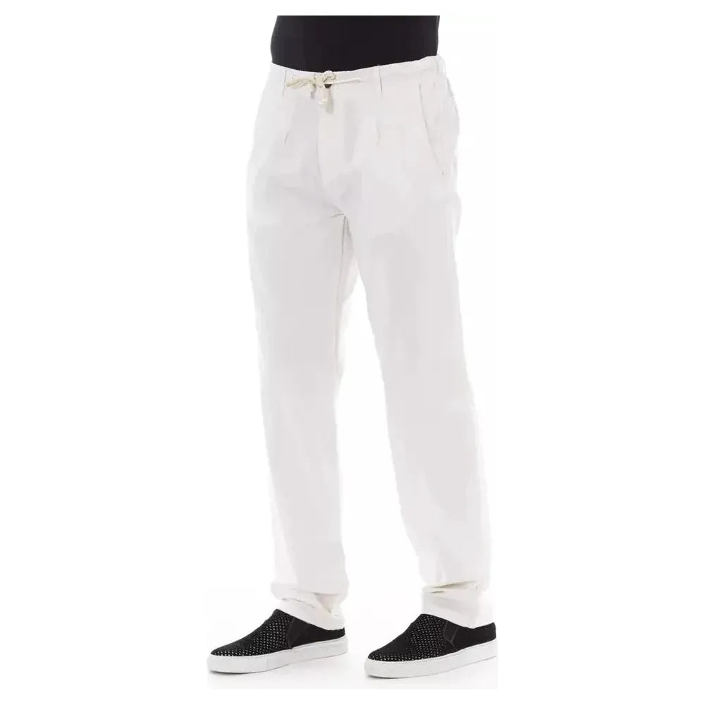 Baldinini Trend White Cotton Men Chino Pants Baldinini Trend