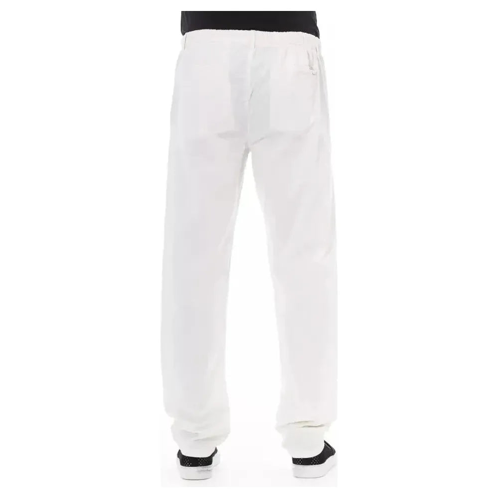 Baldinini Trend White Cotton Men Chino Pants Baldinini Trend