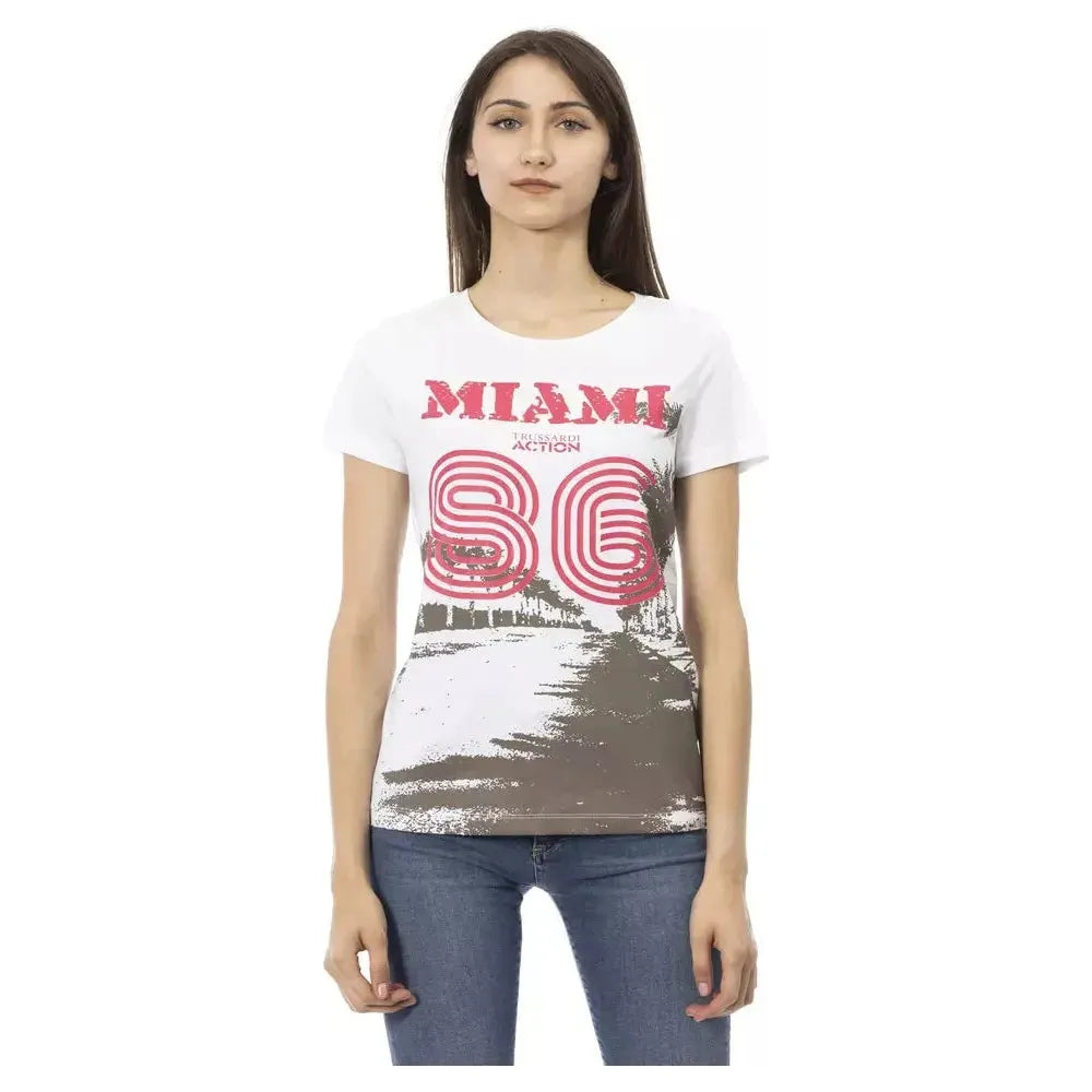 Trussardi Action White Cotton Women T-Shirt
