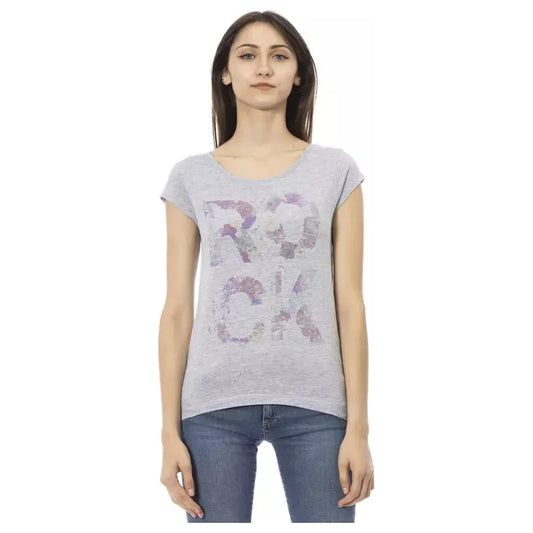 Trussardi Action Gray Cotton Women Top Trussardi Action