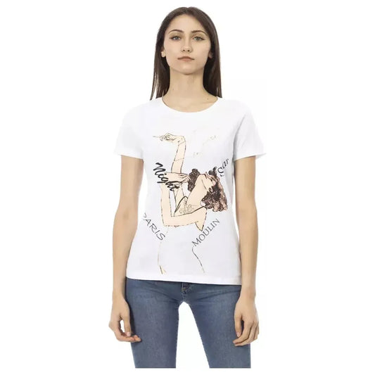 Trussardi Action White Cotton Women Top Trussardi Action