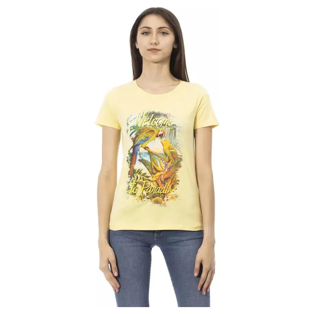 Trussardi Action Yellow Cotton Women's Top Trussardi Action