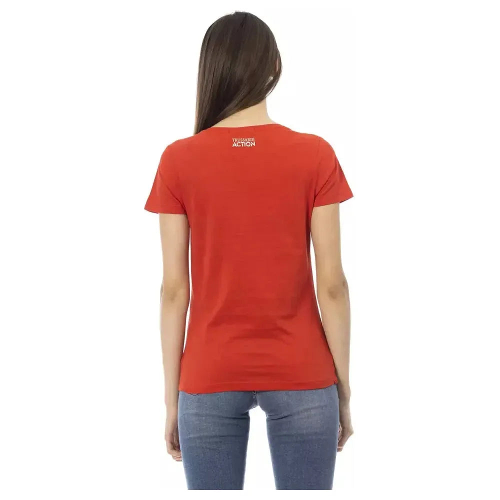 Trussardi Action Red Cotton Women Top Trussardi Action