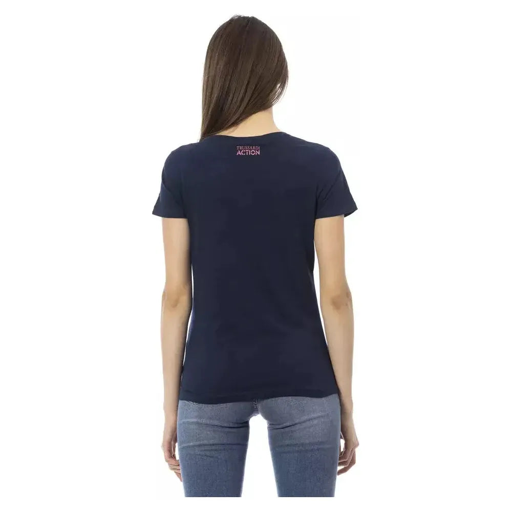 Trussardi Action Blue Cotton Women Top Trussardi Action