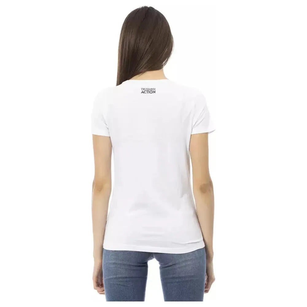 Trussardi Action White Cotton Women Top Trussardi Action