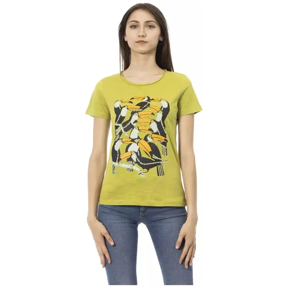 Trussardi Action Green Cotton Women Top Trussardi Action