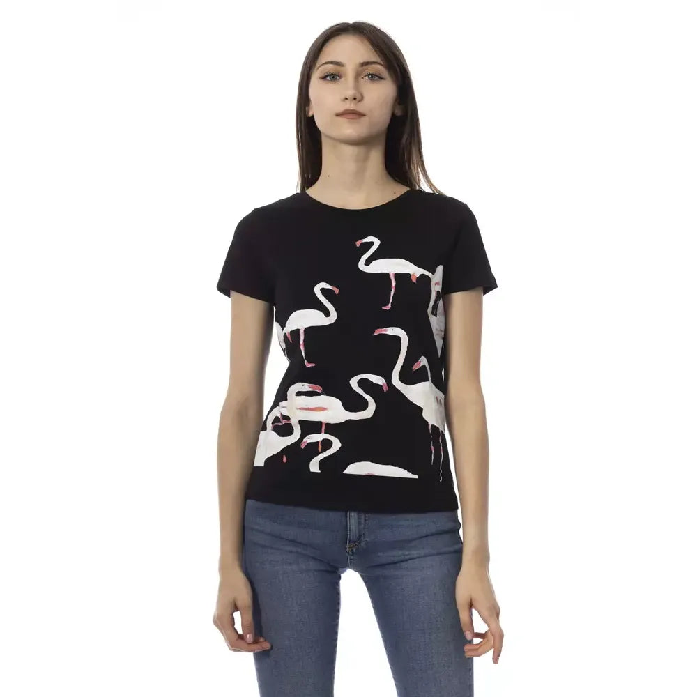 Trussardi Action Black Cotton Tops & T-Shirt