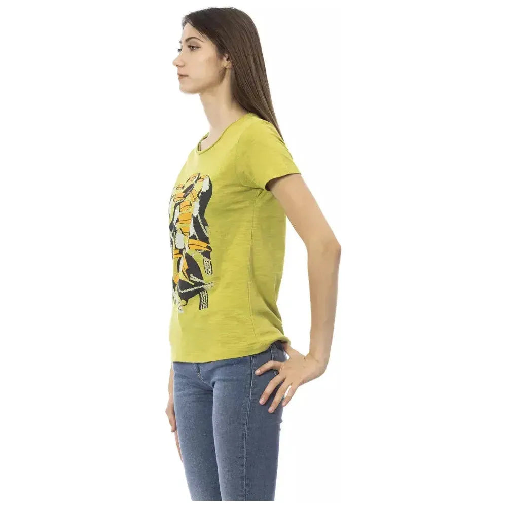 Trussardi Action Green Cotton Women Top Trussardi Action