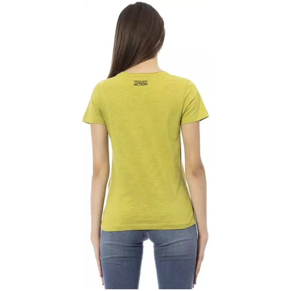 Trussardi Action Green Cotton Women Top Trussardi Action