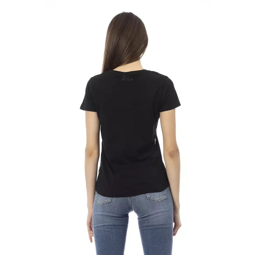 Trussardi Action Black Cotton Tops & T-Shirt