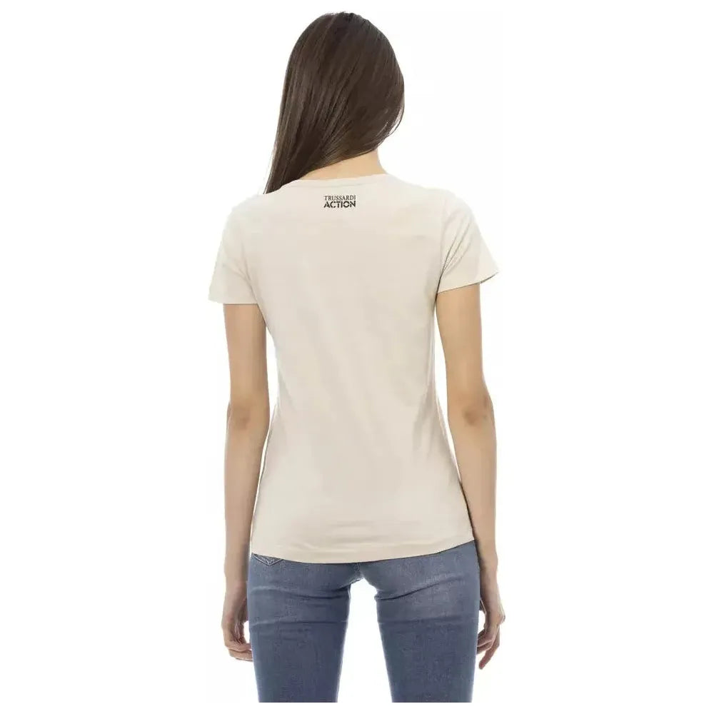 Trussardi Action Beige Cotton Women Top Trussardi Action