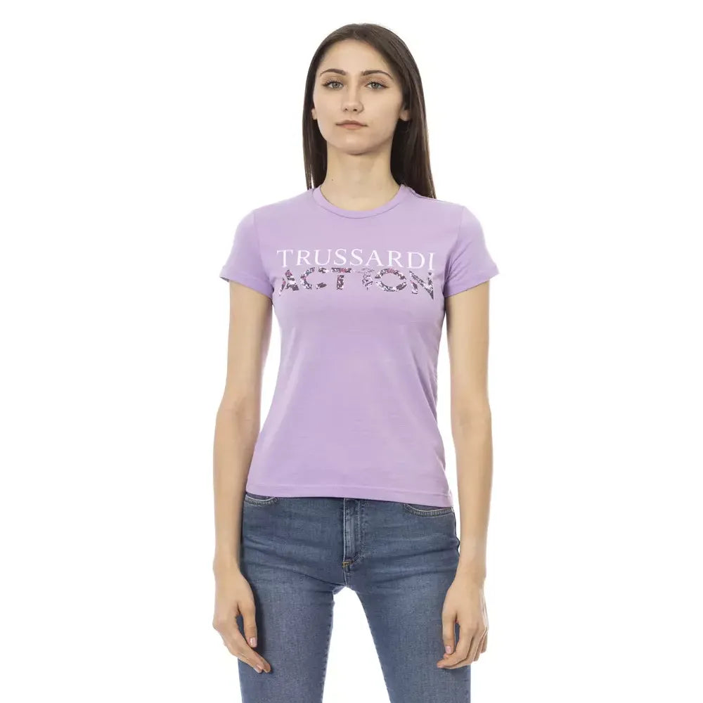 Trussardi Action Purple Cotton Women T-Shirt