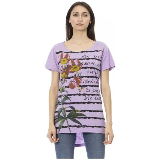 Trussardi Action Purple Cotton Women Top Trussardi Action