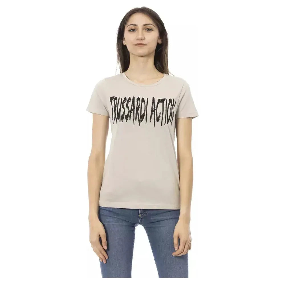 Trussardi Action Beige Cotton Women Top Trussardi Action