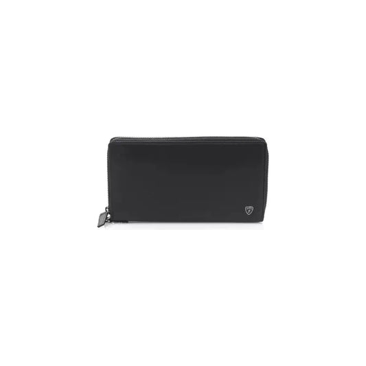 Automobili Lamborghini Black Calf Leather Men Wallet Automobili Lamborghini