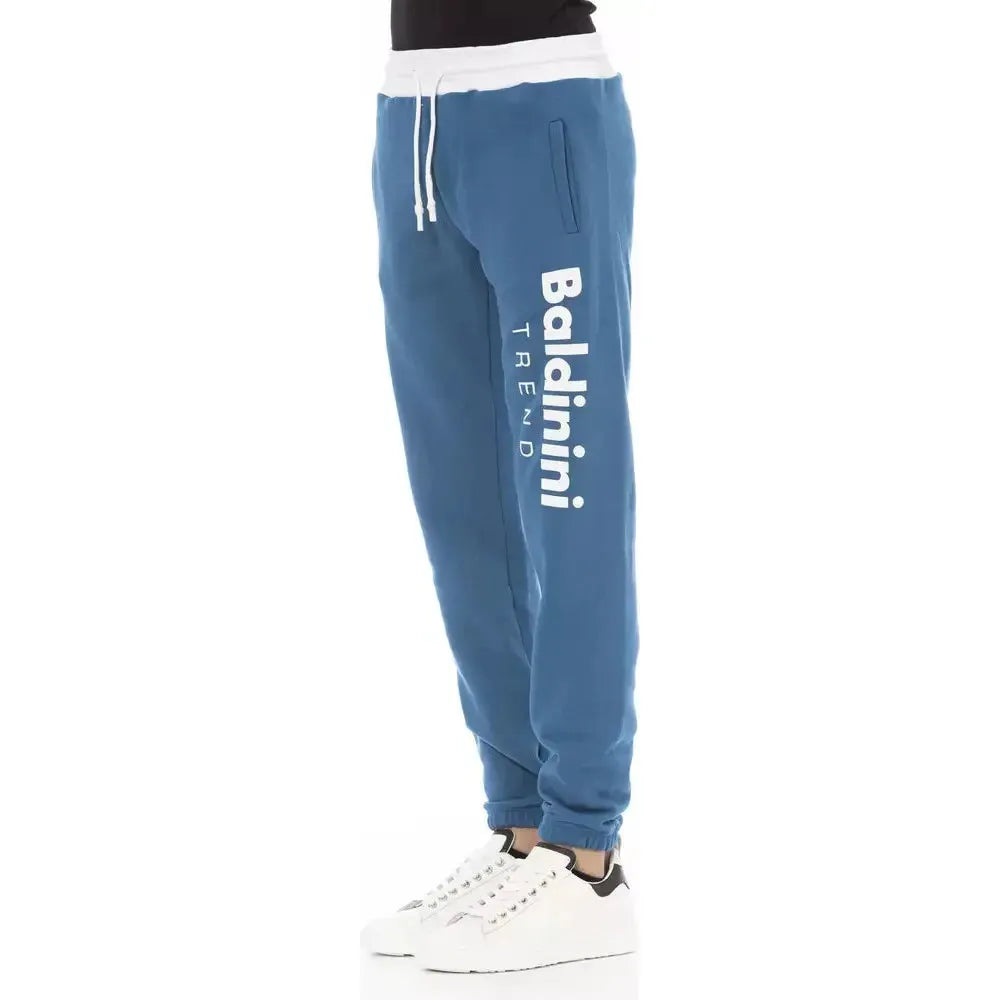 Baldinini Trend Blue Cotton Men Sport Pant Baldinini Trend