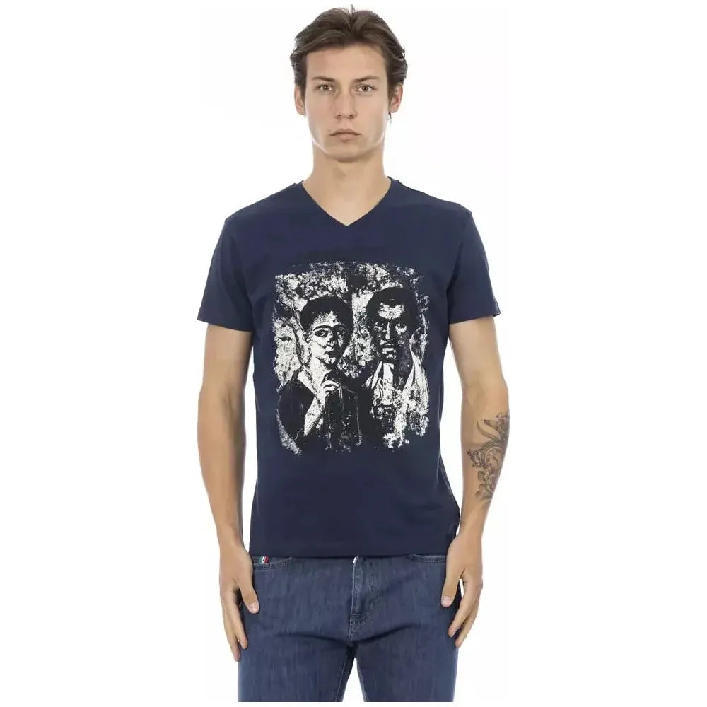 Trussardi Action Blue Cotton Men's T-Shirt Trussardi Action