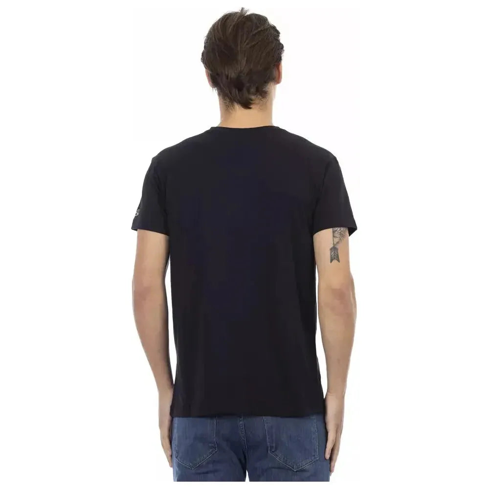 Trussardi Action Black Cotton Men T-Shirt Trussardi Action