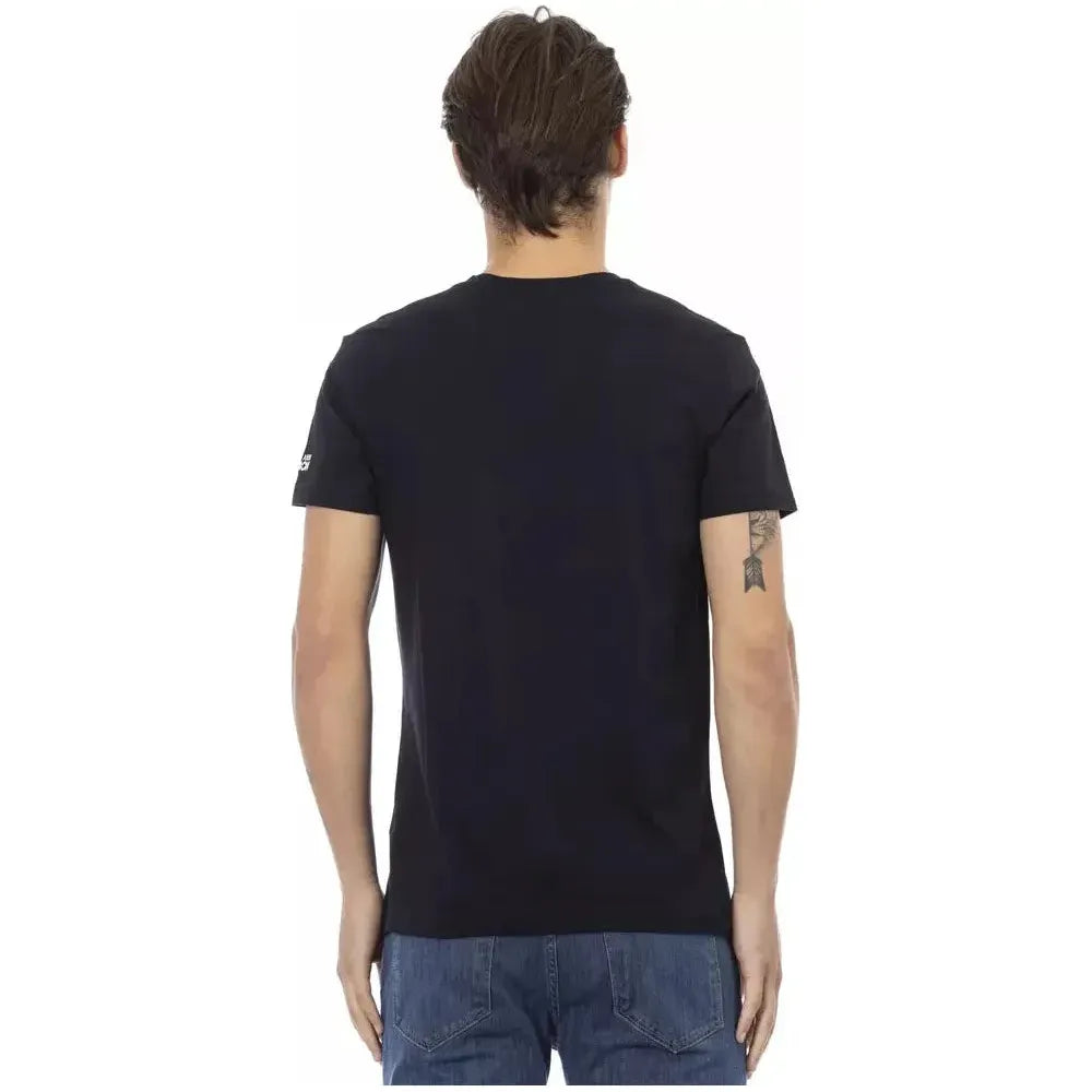 Trussardi Action Black Cotton Men T-Shirt Trussardi Action