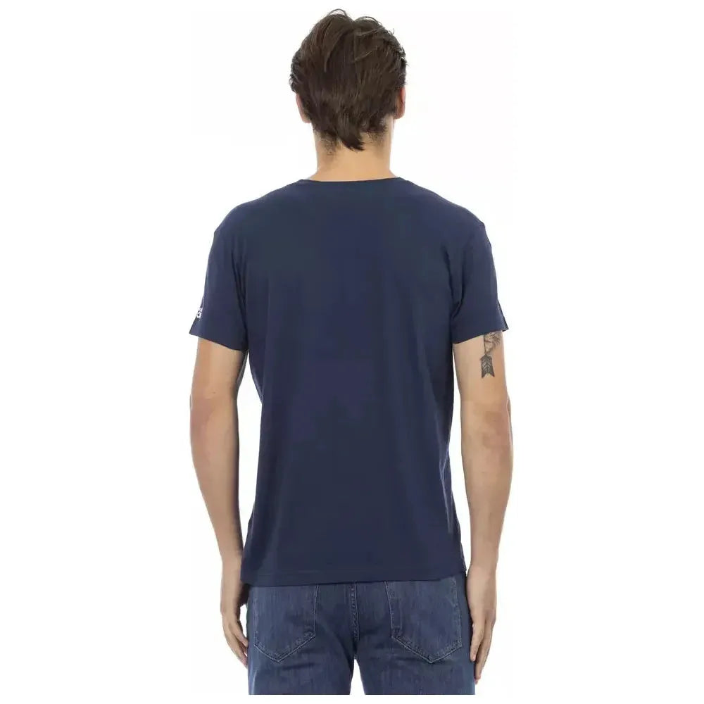 Trussardi Action Blue Cotton Men T-Shirt Trussardi Action