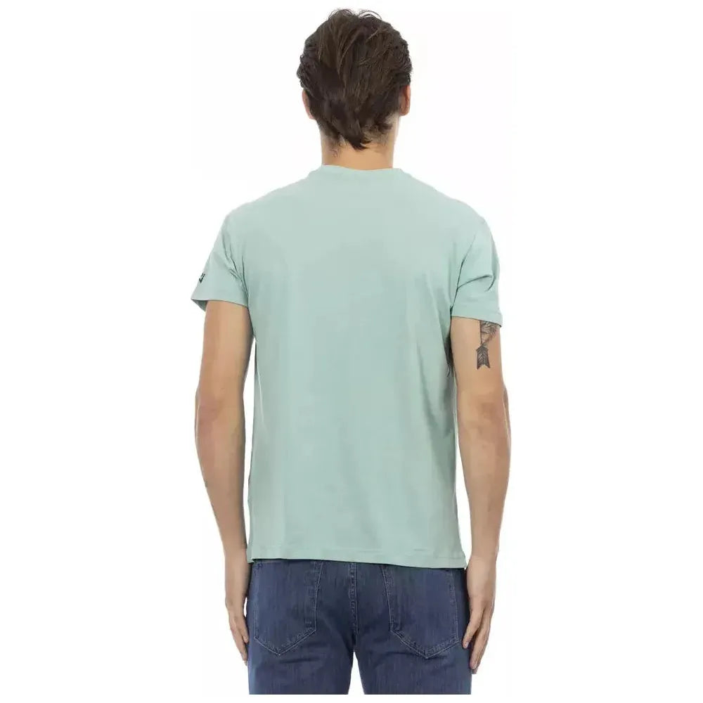 Trussardi Action Green Cotton Men T-Shirt Trussardi Action