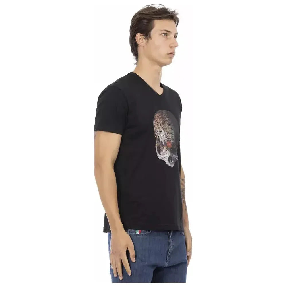 Trussardi Action Black Cotton Men T-Shirt Trussardi Action