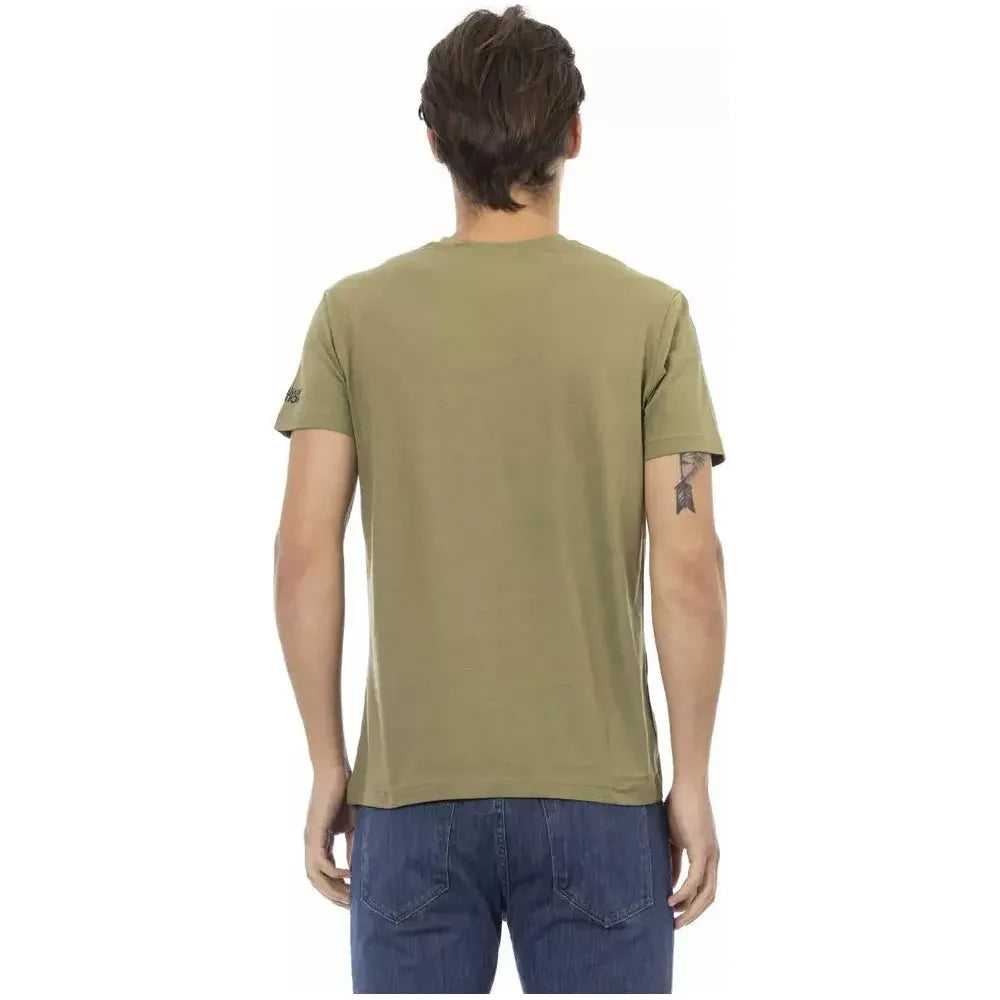 Trussardi Action Green Cotton Men T-Shirt Trussardi Action