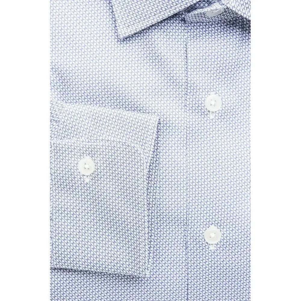 Robert Friedman Light Blue Cotton Men Shirt Robert Friedman