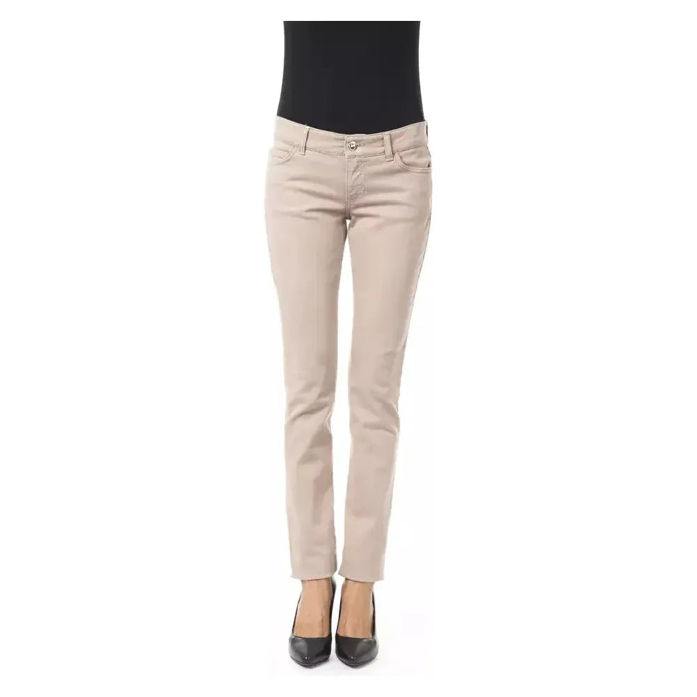 BYBLOS Beige Cotton Women Pant BYBLOS