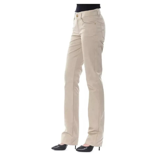 BYBLOS Beige Cotton Women Pant BYBLOS