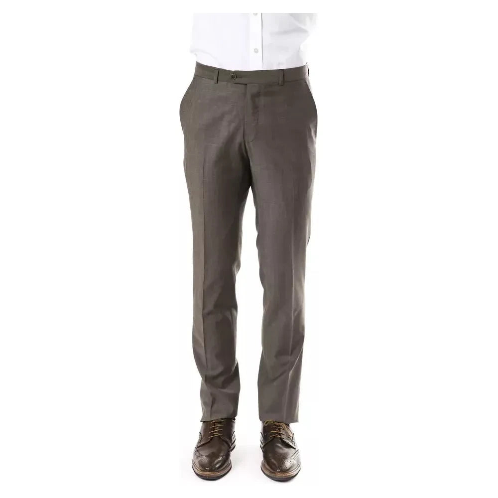 Uominitaliani Gray Wool Mens Suit Pant