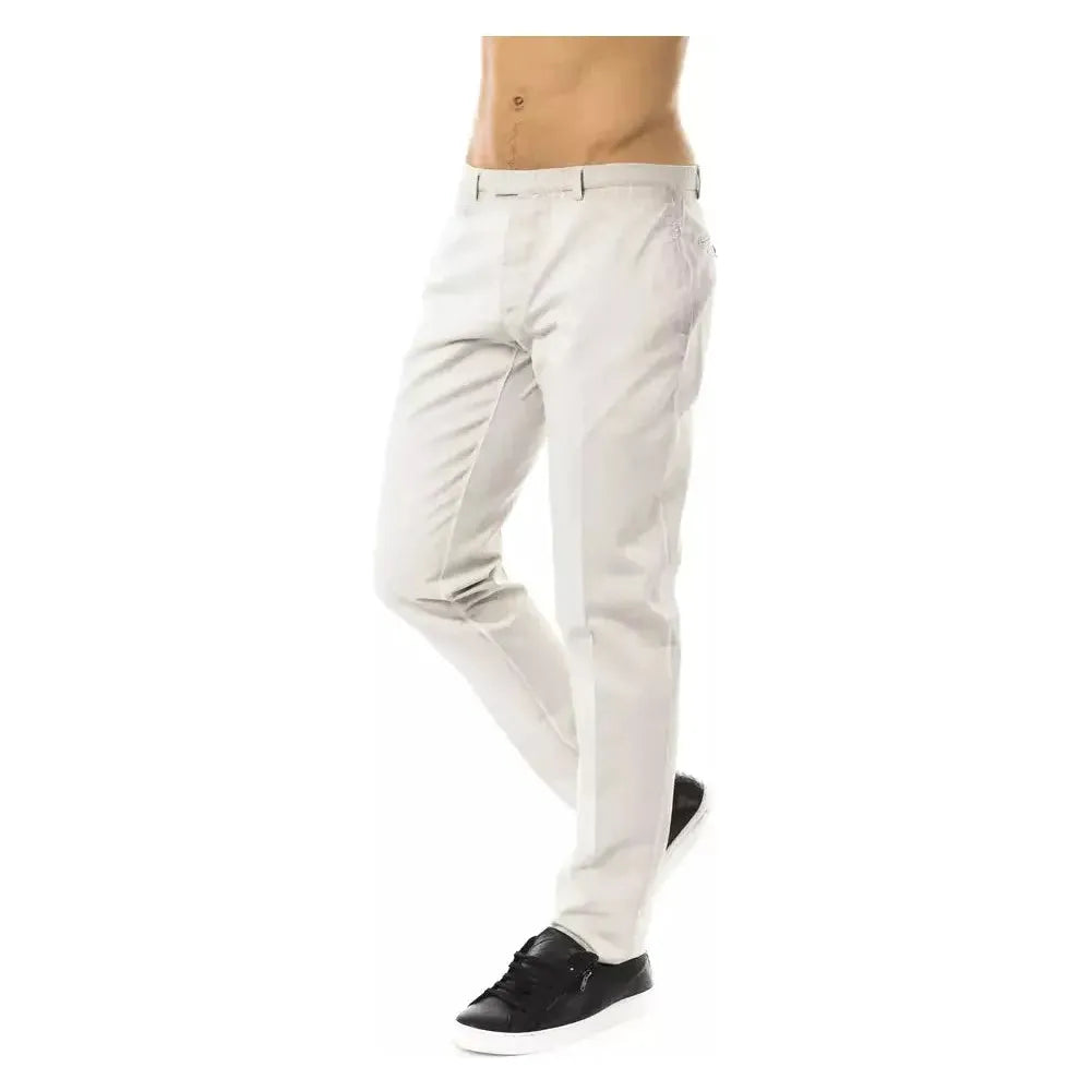 Uominitaliani Gray Cotton Men's Casual Pant Jeans & Pants Uominitaliani