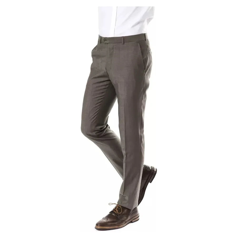 Uominitaliani Gray Wool Men Pant Uominitaliani