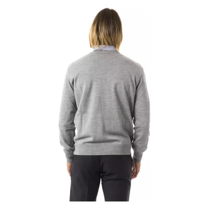 Uominitaliani Gray Wool Men Sweater